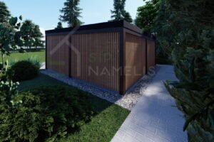 Double Wooden Carport Pilling 36m²
