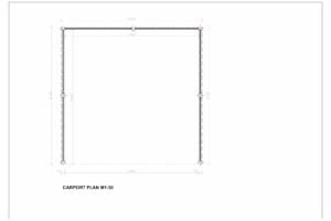 Double Wooden Carport Pilling 36m²