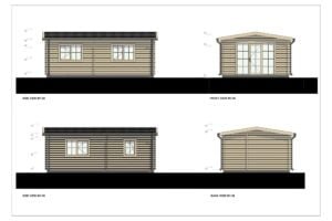 Log Cabin Summer House Ellington 44mm, 4.4×7, 27m²