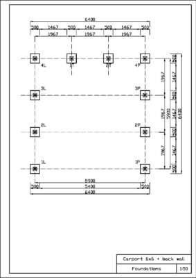 Double Carport Belsay 6x6 m, 36m²