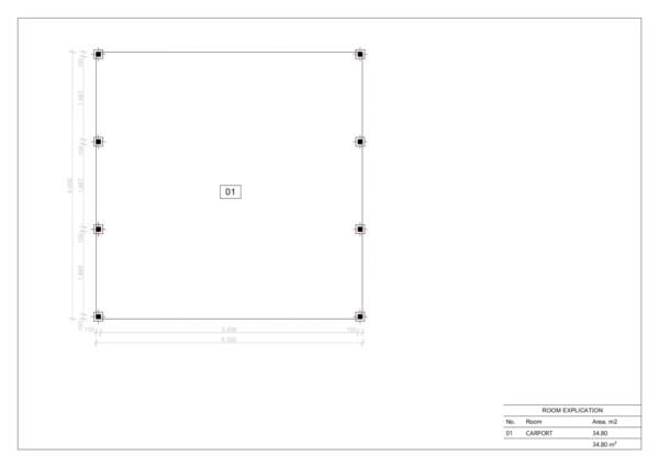 Double Carport Layla 6x6 m, 36m²