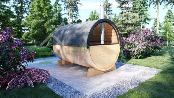 Outdoor Barrel Sauna Elston 2.3x3 m