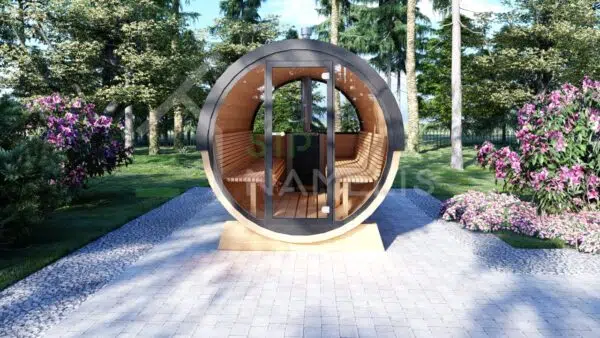 Outdoor Barrel Sauna Elston 2.3x3 m