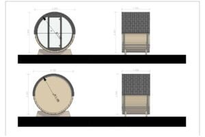 Outdoor Barrel Sauna Hartword 1.6x2.3 m