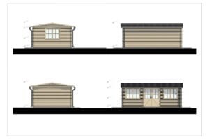 Modern Log Cabin Fredrikstad 44mm, 6×4, 24 m²