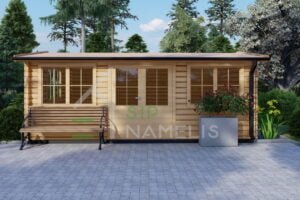 Modern Log Cabin Fredrikstad 44mm, 6×4, 24 m²