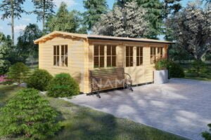 Modern Log Cabin Fredrikstad 44mm, 6×4, 24 m²