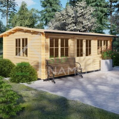 Modern Log Cabin Fredrikstad 44mm, 6×4, 24 m²