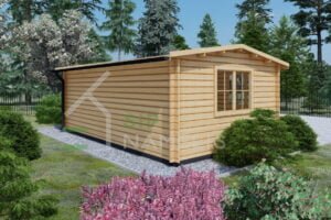 Modern Log Cabin Fredrikstad 44mm, 6×4, 24 m²