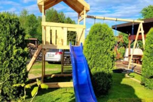 Children's Playground with Playhouse