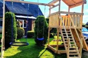 Children's Playground with Playhouse