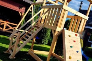 Children's Playground with Playhouse