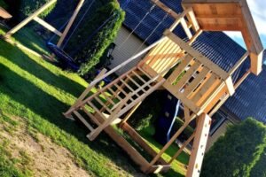 Children's Playground with Playhouse