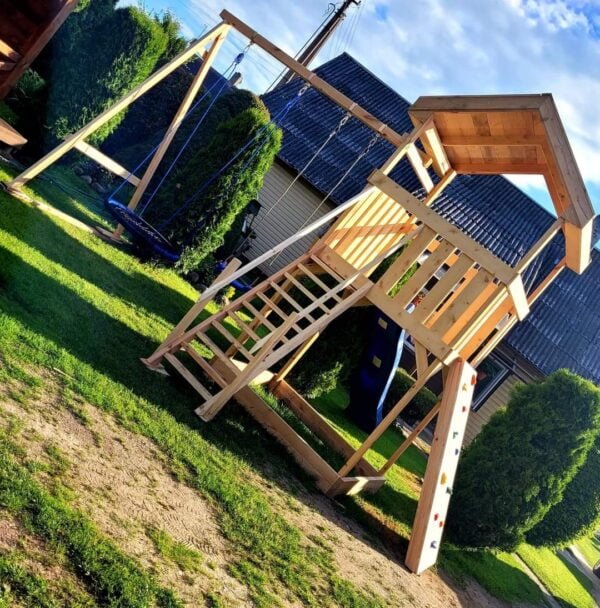 Children's Playground with Playhouse