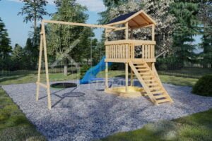 Children's Playground with Playhouse