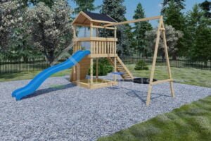 Children's Playground with Playhouse