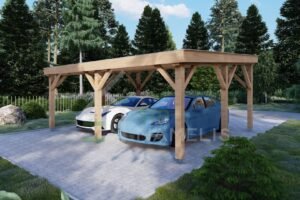 Double Wooden Carport, Aethelstan, 5x6 30m²