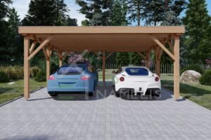 Double Wooden Carport, Aethelstan, 5x6 30m²