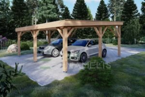 Double Wooden Carport, Aethelstan, 6x6 36m²