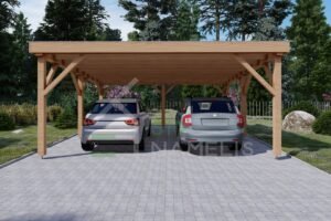 Double Wooden Carport, Aethelstan, 6x6 36m²