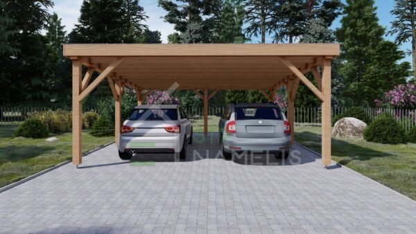 Double Wooden Carport, Aethelstan, 6x6 36m²