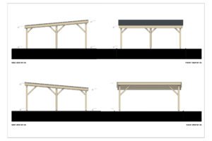 Double Wooden Carport, Aethelstan, 6x6 36m²