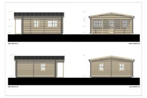 Insulated Log Cabin Antiochos 70mm, 6×7, 37m²