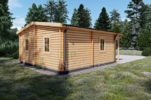 Insulated Log Cabin Antiochos 70mm, 6×7, 37m²