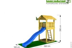 Jungle Gym Cottage - Children's Playhouse with Slide and Sandpit