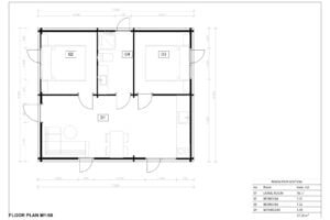 Log Cabin Caesarius 70mm, 7×6, 37m²