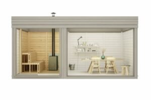 Portable Finnish Sauna William 3 zones, 3 x 5, 15 m²