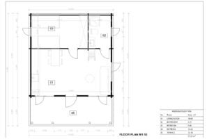 Prefab Summer House Ptolemy 44mm, 8×6, 45m²