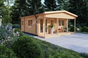 Prefab Wooden Garden House Cassander 44mm, 7.4×6, 32m²