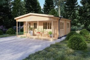 Prefab Wooden Garden House Cassander 44mm, 7.4×6, 32m²