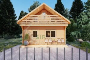 Residential Log Cabin Berenike 60mm, 8×6, 84m²