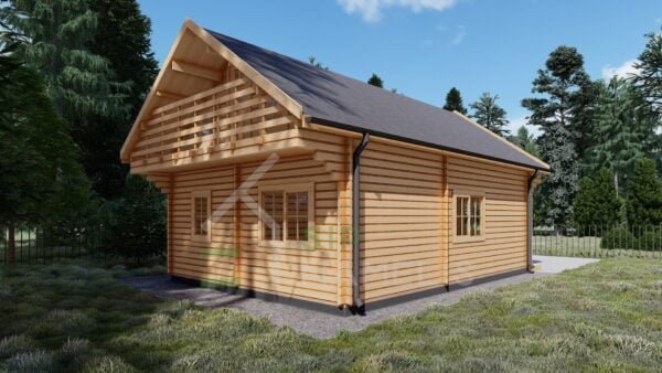Residential Log Cabin Berenike 60mm, 8×6, 84m²