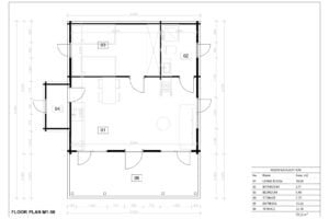 Residential Log Cabin Cleopatra 44mm, 8×6, 47m²