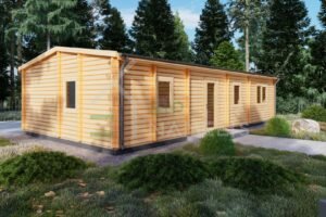 Residential Log Cabin Pyrrhos 44mm,12×6, 65 m²