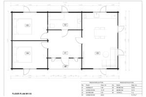 Residential Log Cabin Riley 44mm, 11×6, 72m²