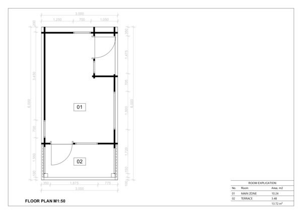 Summer House, Ruby 44mm, 3x6, 18m²