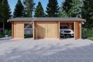 Triple Wooden Garage Archelaos, 44mm 49m²