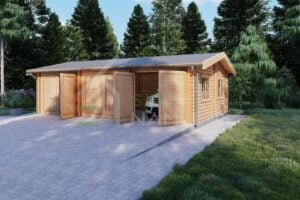 Triple Wooden Garage Archelaos, 44mm 49m²