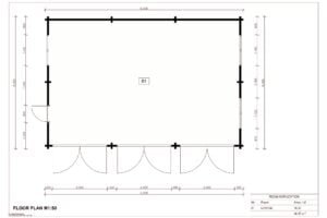 Triple Wooden Garage Archelaos, 44mm 49m²