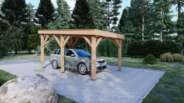 Wooden Carport Aethelstan, 3x5 15m²