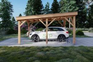 Wooden Carport, Ryan, 4x5 20m²