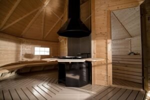 Wooden Sauna House Juliet, 44mm, 16.5 m²