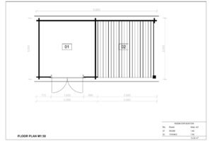 Log Cabin With Veranda John, 28mm, 6×3, 18 m²