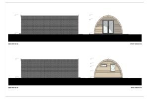 Prefab Glamping Pod Eagle 44mm, 4x8, 32 m²