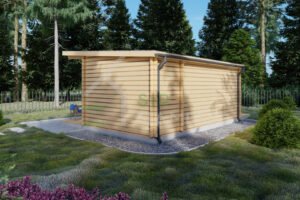 Prefab Log Cabin Garden Studio Kaltag 44mm, 3.5×6, 21m²