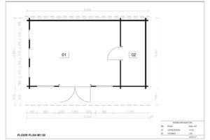 Prefab Log Cabin Garden Studio Kaltag 44mm, 3.5×6, 21m²